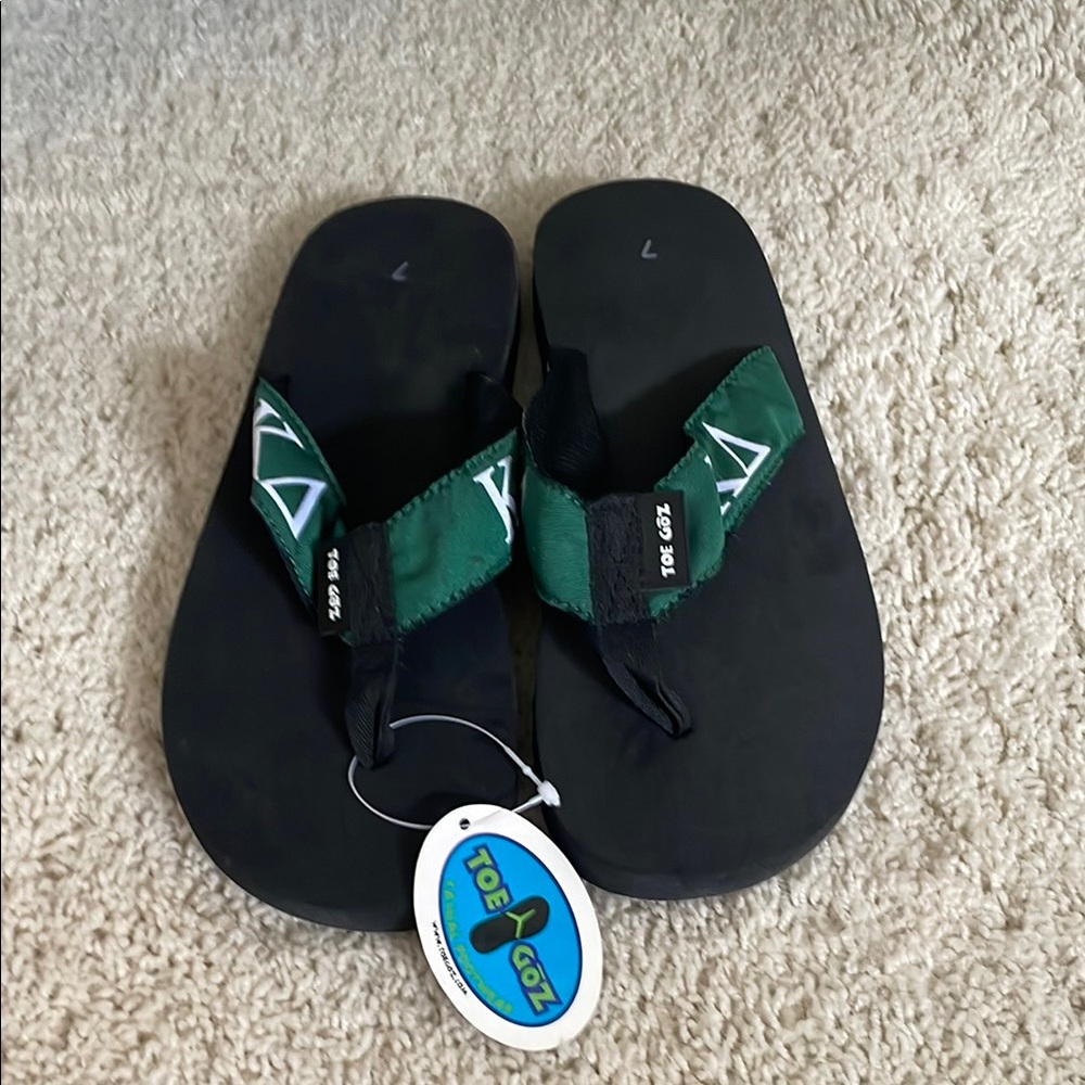 Kappa Delta - KD Green and Black Flip Flops